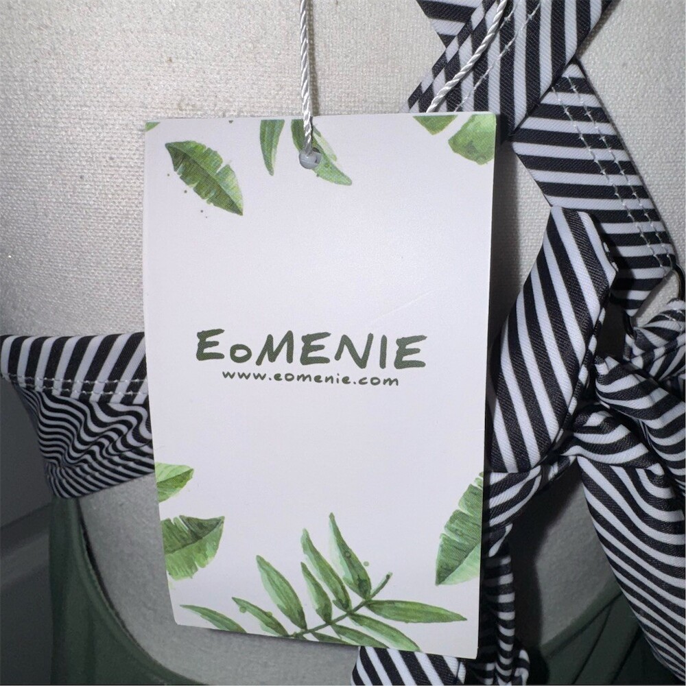 EOMENIE One Piece Swimsuit Womens Size L Tummy Control Cutout Tie Back‎ - Picture 9 of 11
